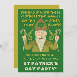 Funny Saint Patrick's Day Schlangen Joke Irish Par Einladung