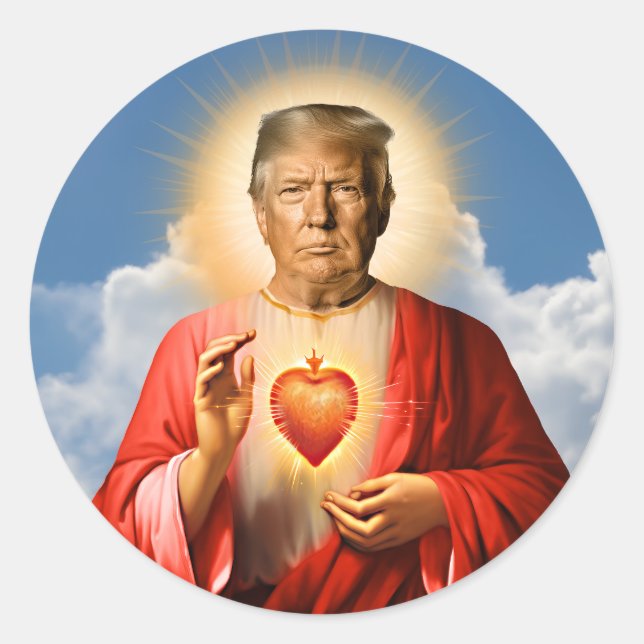 Funny Saint Trump Gebet Candle Runder Aufkleber (Vorderseite)