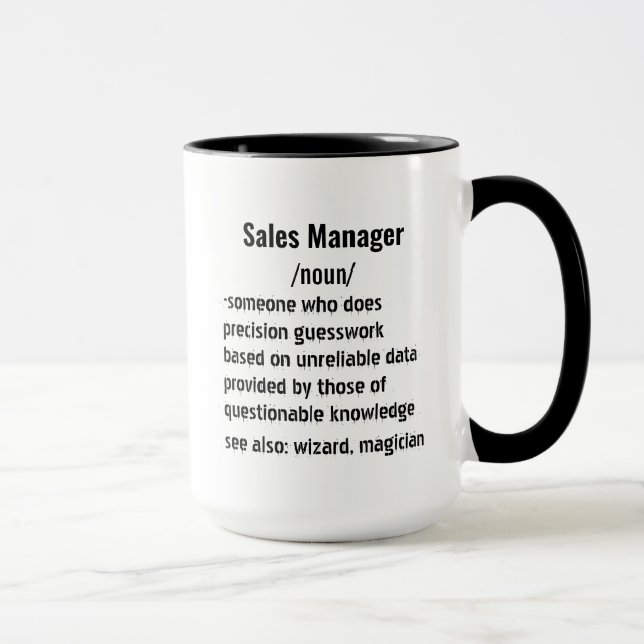 Funny Sales Manager Definition Geschenke für Fraue Tasse (Rechts)