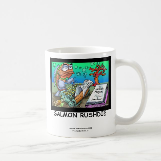 Funny Salman Rushdie Fish Coffee Tasse (Rechts)