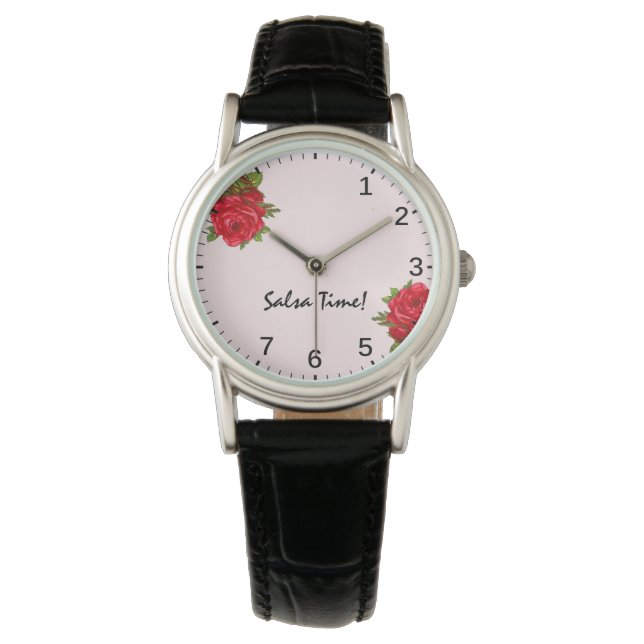 Funny Salsa Time - Tänzerin Dance Watch Armbanduhr (Vorderseite)
