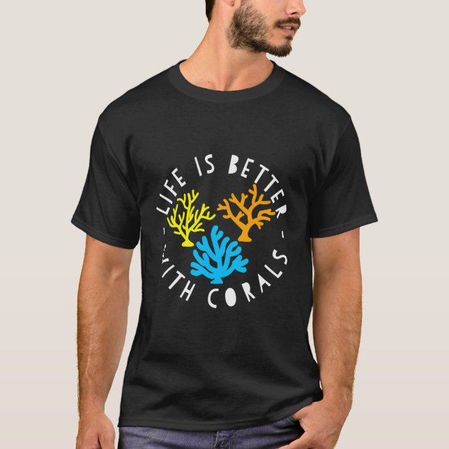 Funny Saltwater Reef Aquarium Leben besser T-Shirt (Vorderseite)