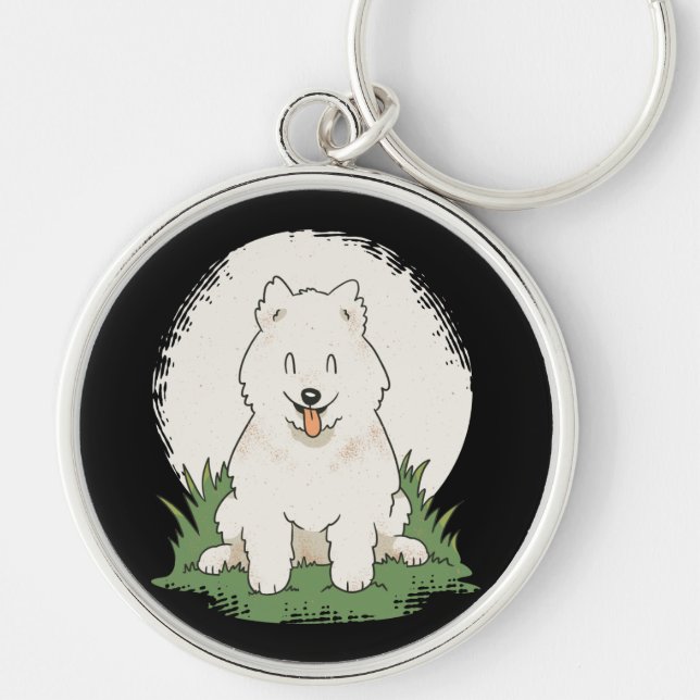 Funny Samoyed Dog Schlüsselanhänger (Vorne)