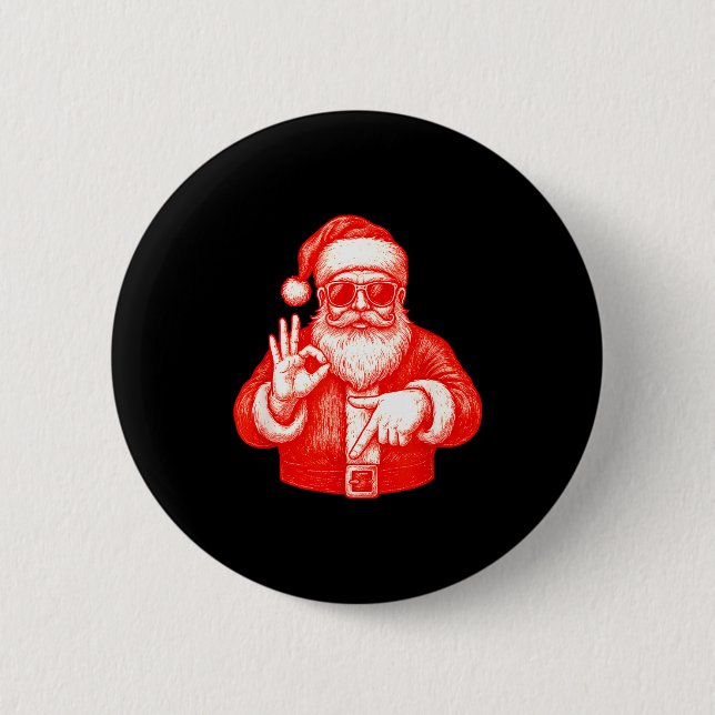 Funny Santa 6 7 Meme Design _ Christmas Math Humor Button (Vorderseite)