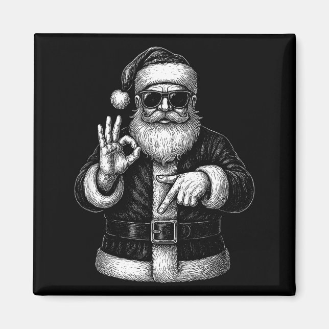 Funny Santa 6 7 Meme Design _ Christmas Math Humor Magnet (Vorne)