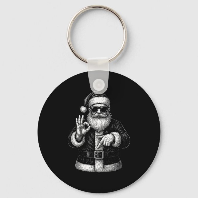 Funny Santa 6 7 Meme Design _ Christmas Math Humor Schlüsselanhänger (Vorderseite)