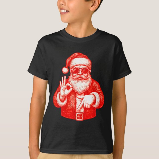 Funny Santa 6 7 Meme Design _ Christmas Math Humor T-Shirt (Vorderseite)