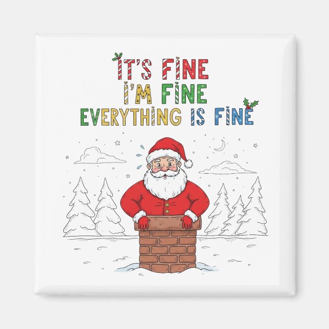 Funny Santa Alles ist gut Magnet (Vorne)