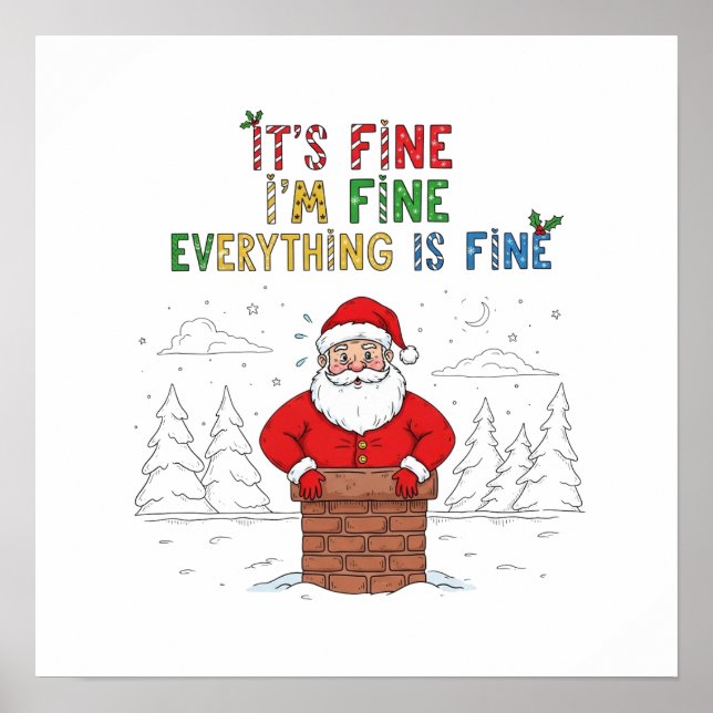 Funny Santa "Alles ist gut" Poster (Vorne)