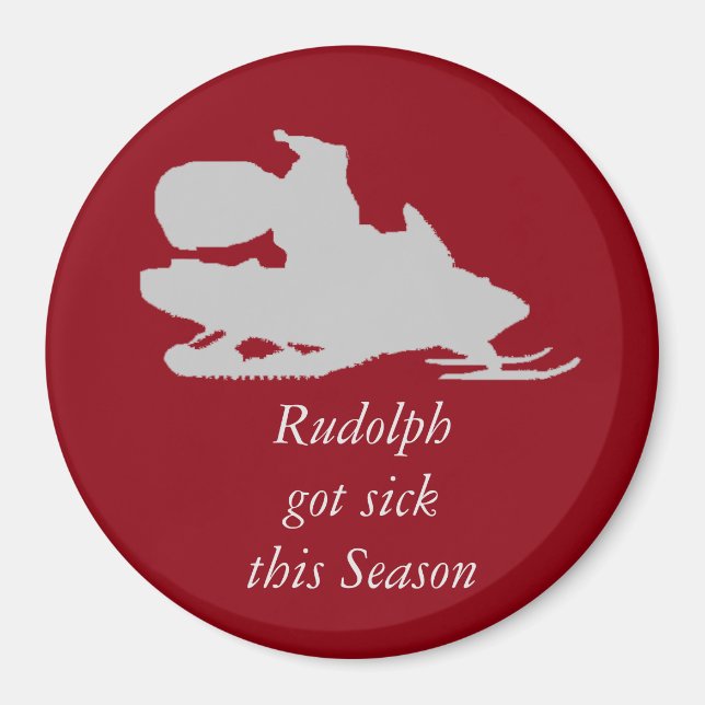 Funny Santa auf dem Schneemobil-Magnet Magnet (Vorne)