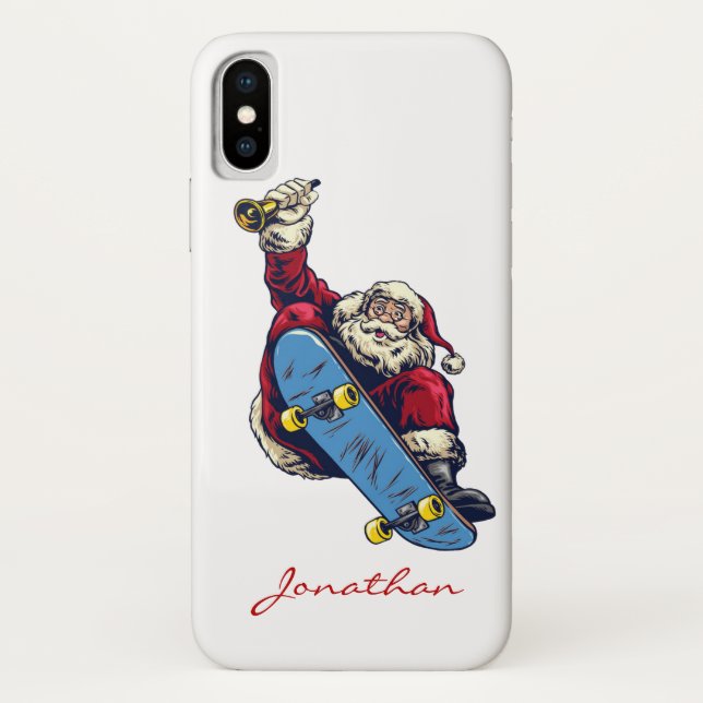 Funny Santa auf Skateboard Frohe Weihnachtsfeierta Case-Mate iPhone Hülle (Rückseite)