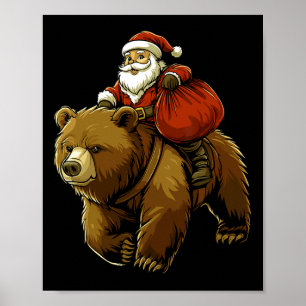 Funny Santa Bear Weihnachts Grafik T-Shirt Kinder Poster