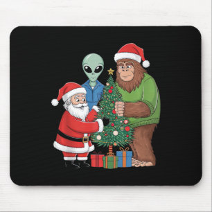Funny Santa Bigfoot Alien Dekorieren Weihnachtsste Mousepad
