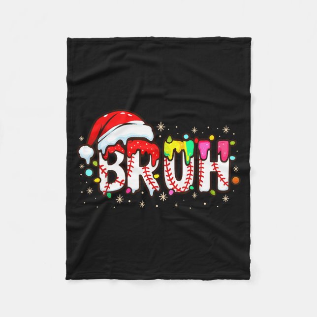 Funny Santa Bruh Baseball Christmas Xmas Meme Paja Fleecedecke (Vorderseite)