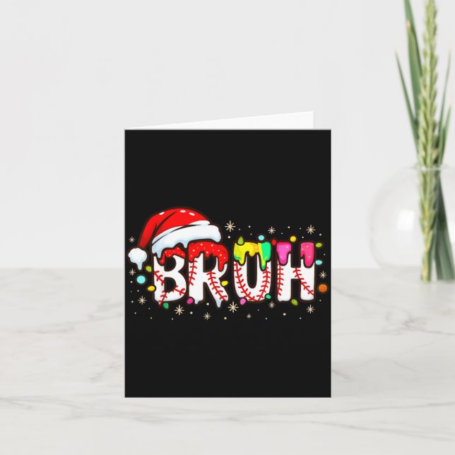 Funny Santa Bruh Baseball Christmas Xmas Meme Paja Karte (Vorderseite)
