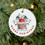 Funny Santa Chimney Merry Christmas Keramik Ornament<br><div class="desc">Funny Santa Chimney Merry Christmas.</div>