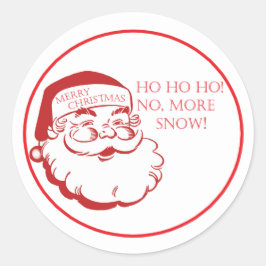 Funny Santa Christmas Holiday Envelope Seals Cute  Runder Aufkleber
