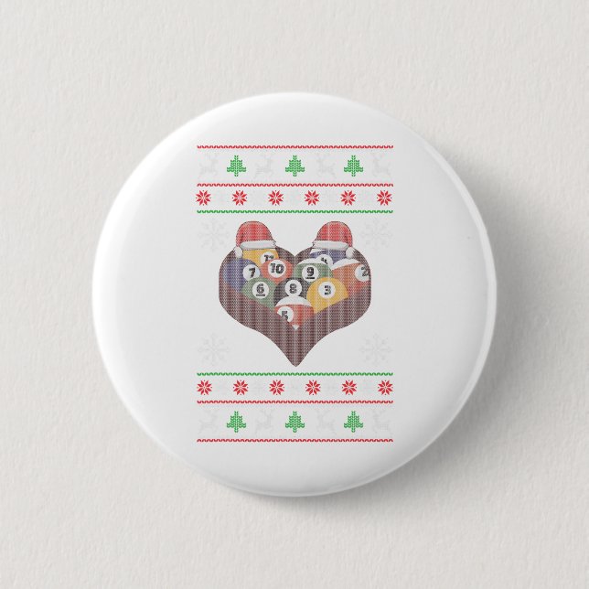 Funny Santa Claus Ball Pool Player Ugge Weihnachte Button (Vorderseite)
