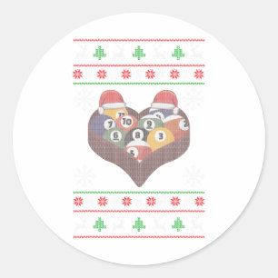 Funny Santa Claus Ball Pool Player Ugge Weihnachte Runder Aufkleber