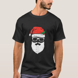 Funny Santa Claus Brille mit Hutbart C T-Shirt