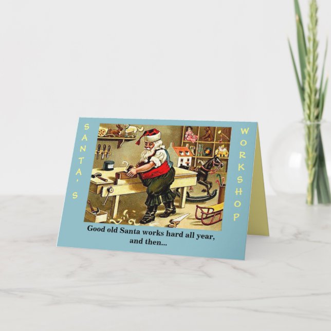 Funny Santa Claus Carte de Noël (Devant)
