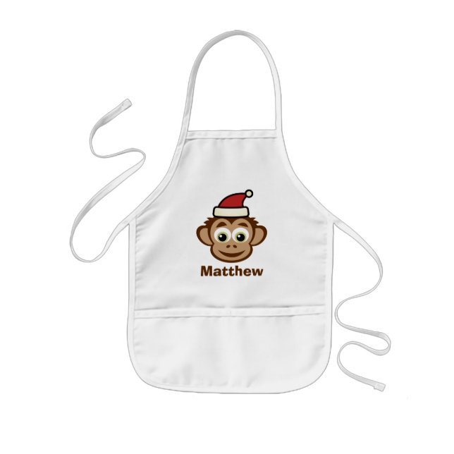 Funny Santa Claus chimp Weihnachtsaffen Affe Brauc Kinderschürze (Vorne)