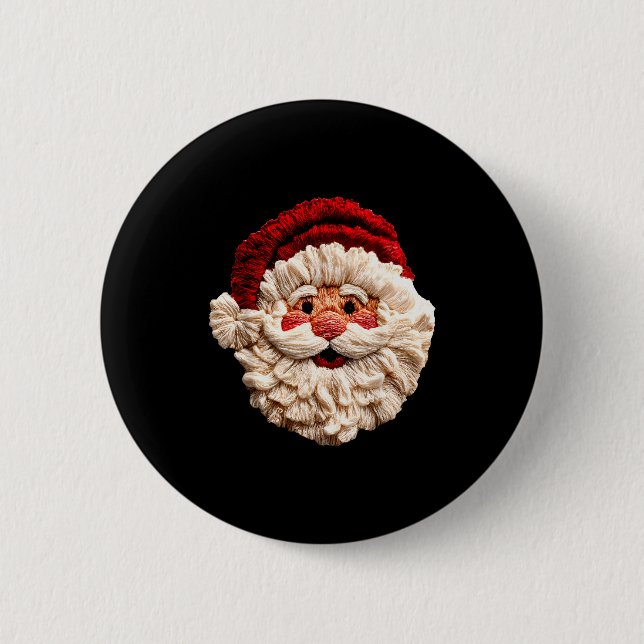 Funny Santa Claus Crochet Christmas Xmas Pajamas H Button (Vorderseite)
