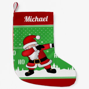 Funny Santa Claus Dabbing Kleiner Weihnachtsstrumpf