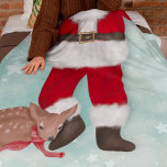 Funny Santa Claus Einrichtung niedliche Reh Illust Fleecedecke<br><div class="desc">Der WeihnachtsWeihnachtsmann im sonnigen Winter niedliche Reh-Illustration mit dem roten Anzug des Weihnachtsmannes,  seinem Bart und einem niedlichen kleinen Rentier mit einem Schal auf blauem Schnee und Sternenhimmel.</div>