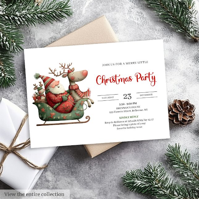 Funny Santa Claus Festive Office Style Invitation Einladung (Funny Santa Claus Festive Office Style Invitation

)