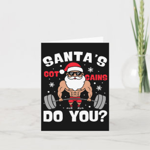 Funny Santa Claus Gym Santa Got Gains Fitness Weig Karte