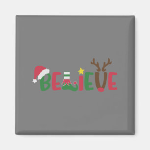 Funny Santa Claus Hat glaubt Snowflakes Weihnachte Magnet