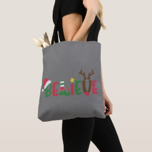 Funny Santa Claus Hat glaubt Snowflakes Weihnachte Tasche