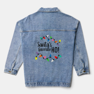 Funny Santa Claus Helper Xmas String Lights Jeansjacke
