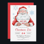 Funny Santa Claus Ho Ho Ho Holiday Christmas Eve Einladung<br><div class="desc">Funny Weihnachtsmann Ho Ho Ho Holiday Weihnachten Party Einladung.</div>