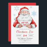 Funny Santa Claus Ho Ho Ho Holiday Christmas Eve Einladung<br><div class="desc">Funny Weihnachtsmann Ho Ho Ho Holiday Weihnachten Party Einladung.</div>