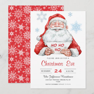 Funny Santa Claus Ho Ho Ho Holiday Christmas Eve Einladung