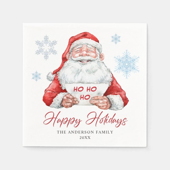 Funny Santa Claus Ho Ho Ho Holiday Weihnachts-Part Serviette (Vorderseite)