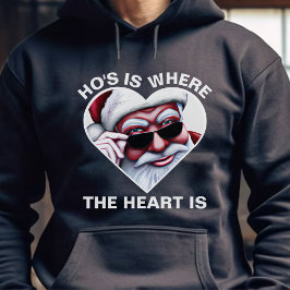 Funny Santa Claus Ho's ist, wo das Herz ist Joke Hoodie