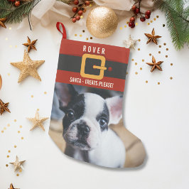 Funny Santa Claus Hund Foto und Name Personalisier Kleiner Weihnachtsstrumpf