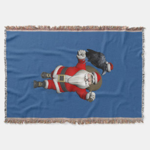 Funny Santa Claus Lieben Ravens Decke