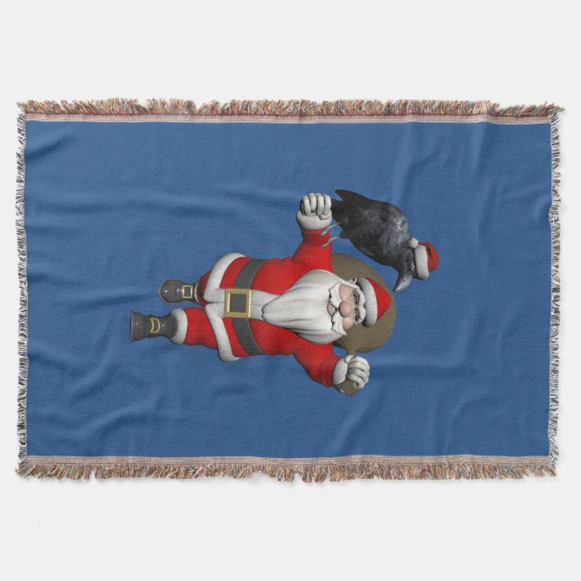 Funny Santa Claus Lieben Ravens Decke (Vorderseite)