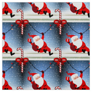 Funny Santa Claus liefert Geschenke Candy Cane Stoff