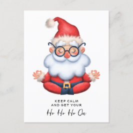 Funny Santa Claus Meditate Behalt Calm Postkarte