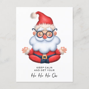 Funny Santa Claus Meditate Behalt Calm Postkarte