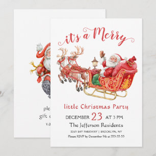 Funny Santa Claus Merry Christmas Kleines Party Einladung