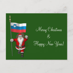 Funny Santa Claus mit Abtritt Sloweniens Feiertagspostkarte