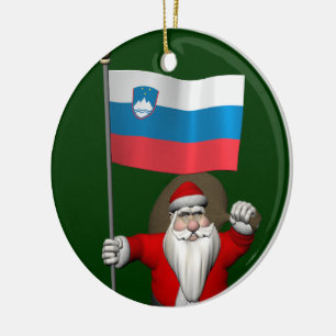 Funny Santa Claus mit Abtritt Sloweniens Keramikornament