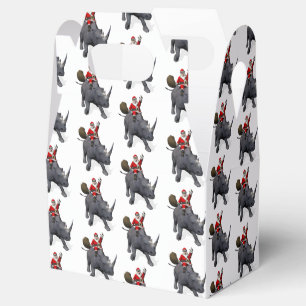 Funny Santa Claus on Rhino Rhinoceros Geschenkschachtel