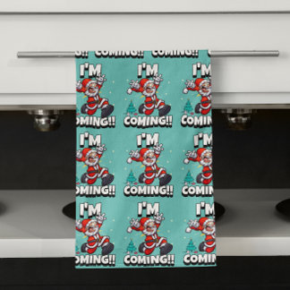 Funny Santa Claus Pattern Humorale Weihnachten Geschirrtuch
